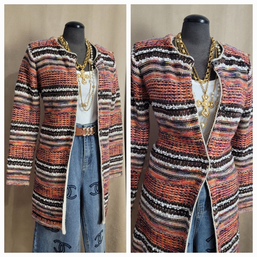 Multicolor  Tweed Knit Coat / S / M